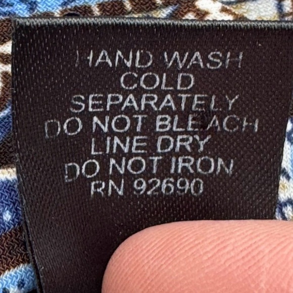 VTG Y2K INC Blue Paisley Babydoll Front Tie Tank Made in USA Size S - Picture 6 of 6